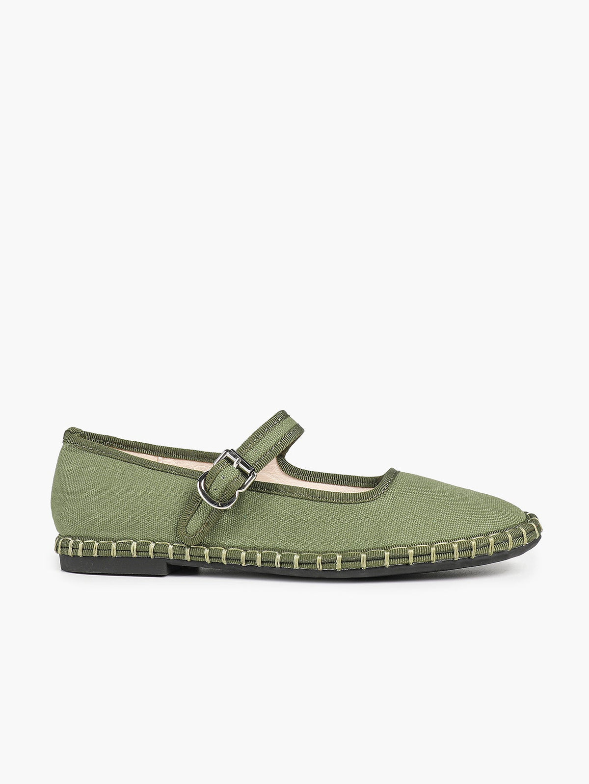 Women's Woven Mary Jane Flats Brown Trim Slip On Shoes Vacation Dailywear Shoes ISHIFIVAN