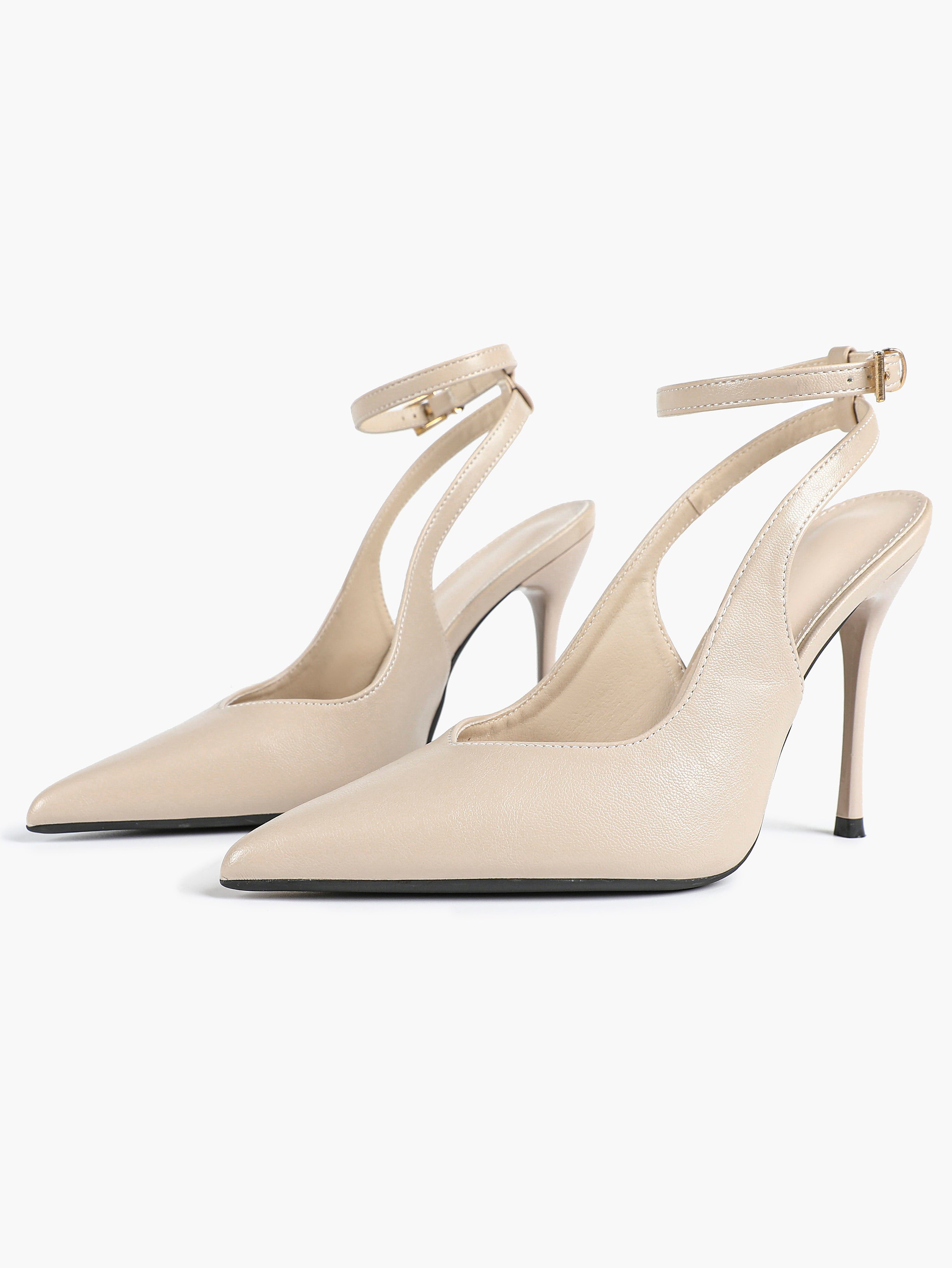 Pointed Toe Ankle Strap Classic Heels – Office Evening Pumps