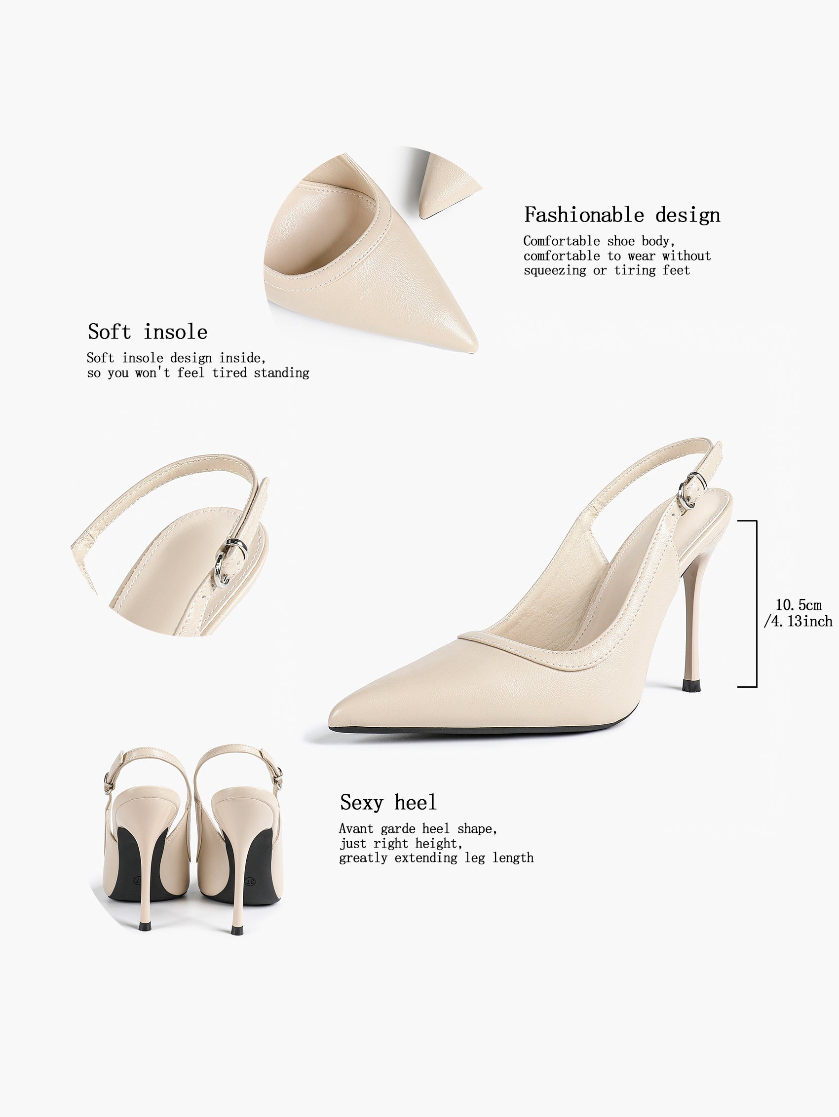 Glossy Patent Slingback Heels | Pointed Toe Formal Heels