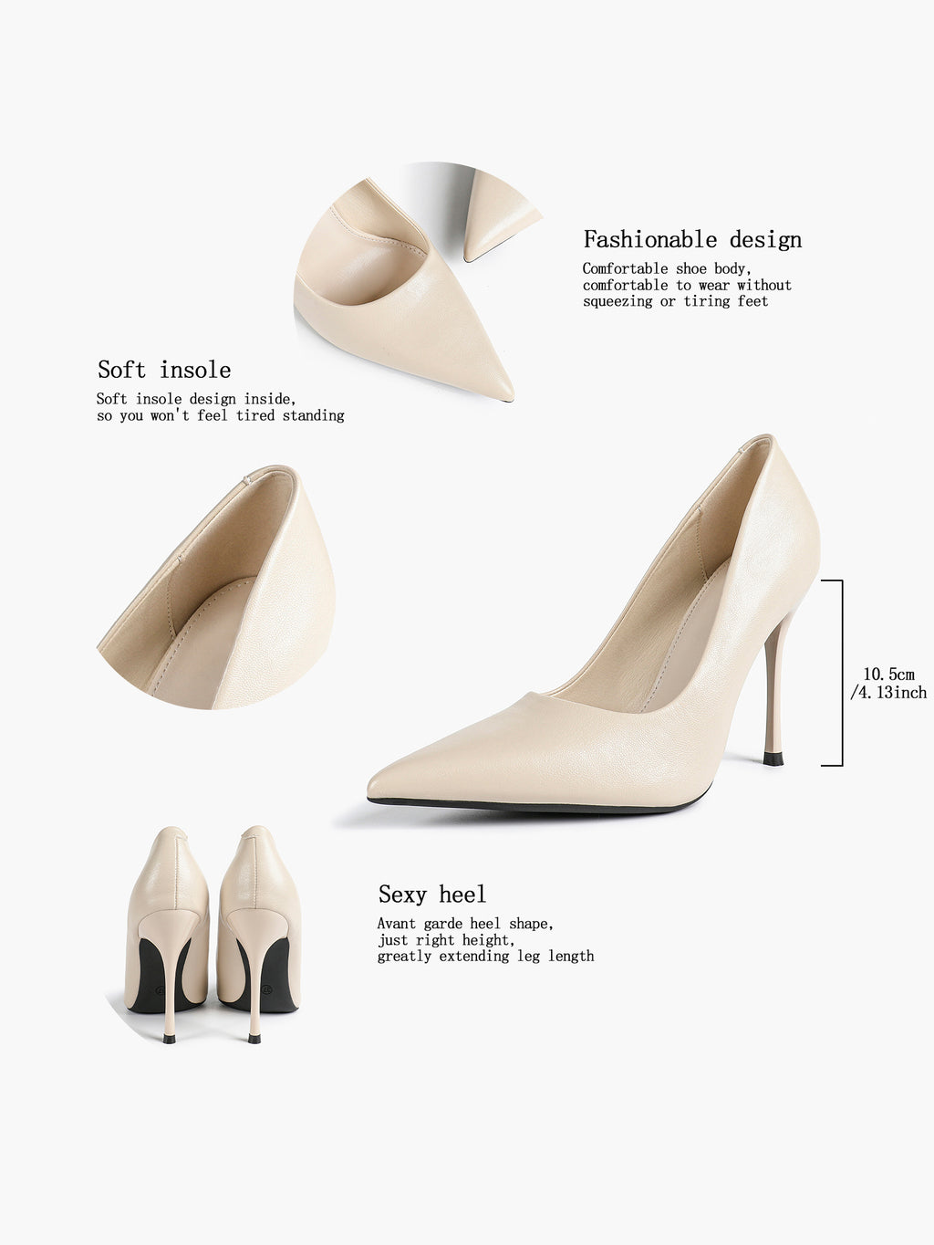 Classic Pointed Toe Stiletto Heels - Office Business Meetings Shoes