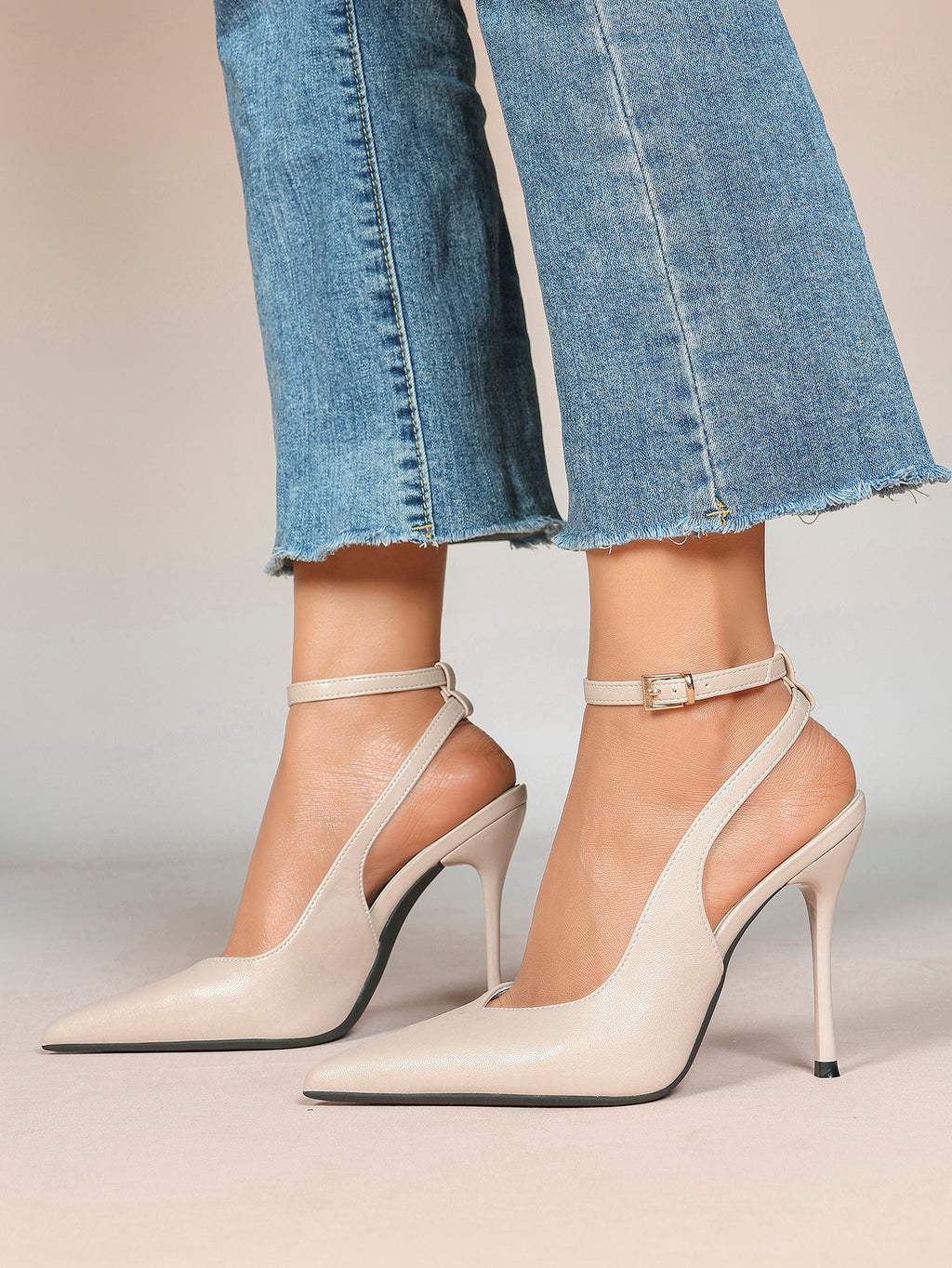 Pointed Toe Ankle Strap Classic Heels – Office Evening Pumps