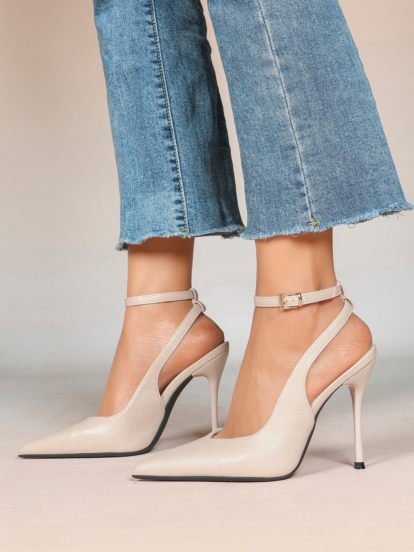 Pointed Toe Ankle Strap Classic Heels – Office Evening Pumps