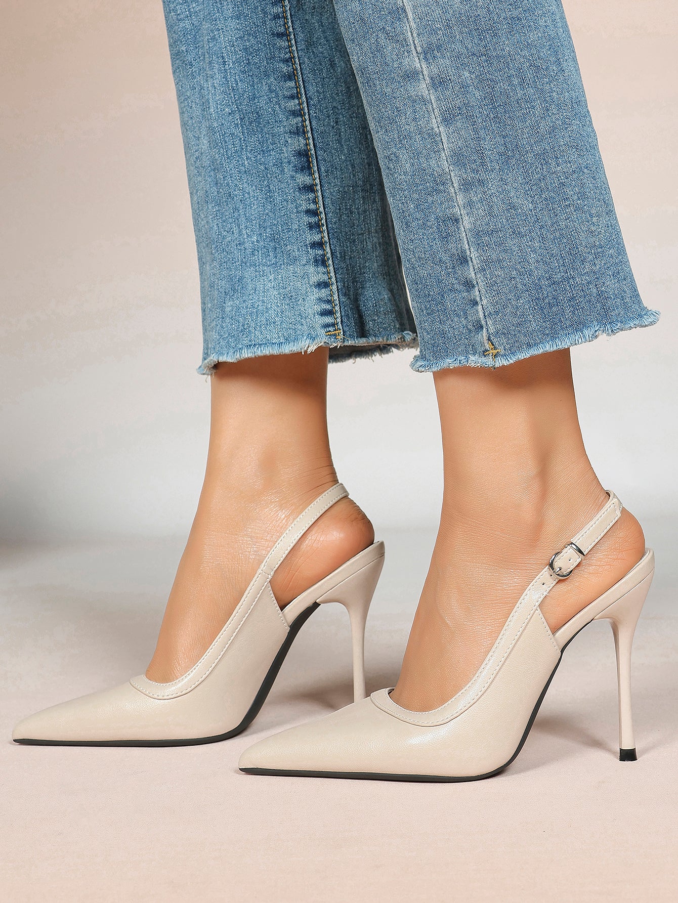 Glossy Patent Slingback Heels | Pointed Toe Formal Heels