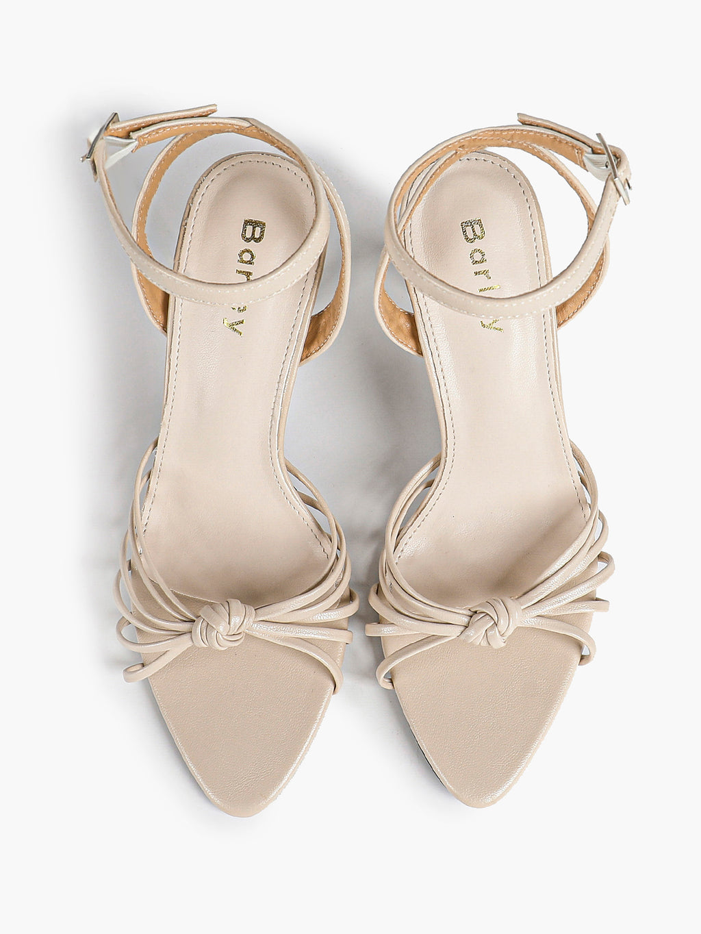 Gold Metallic Knotted Multi-Strap Open Toe Ankle Strap High Heel Sandals