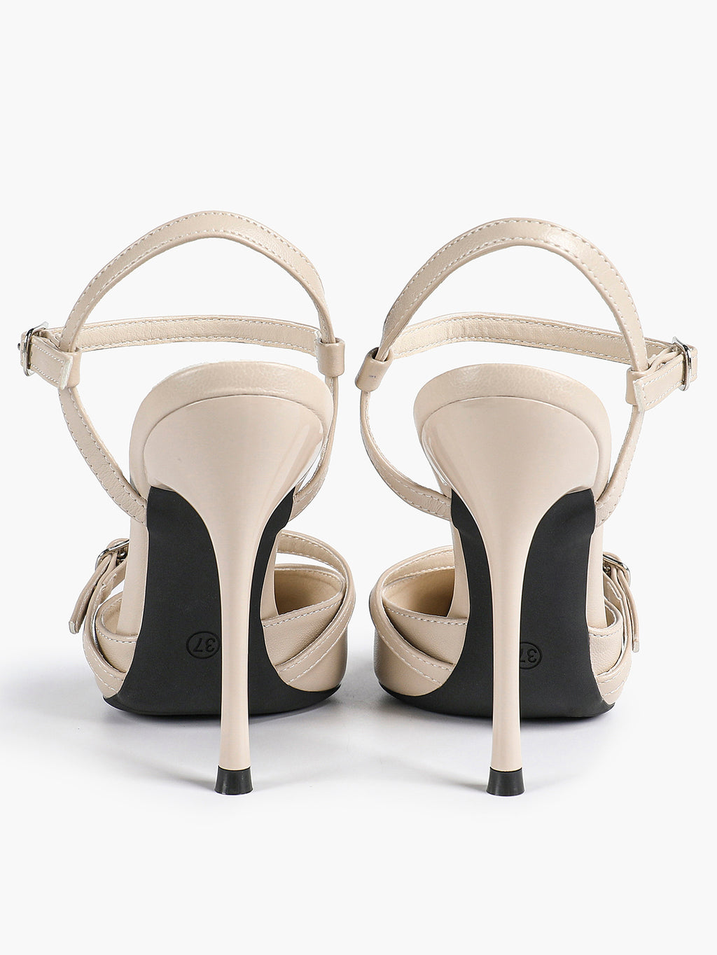 Double Strap Slingback Pointed Toe Stiletto Heels - Mary Jane Style Pumps