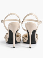Double Strap Slingback Pointed Toe Stiletto Heels - Mary Jane Style Pumps