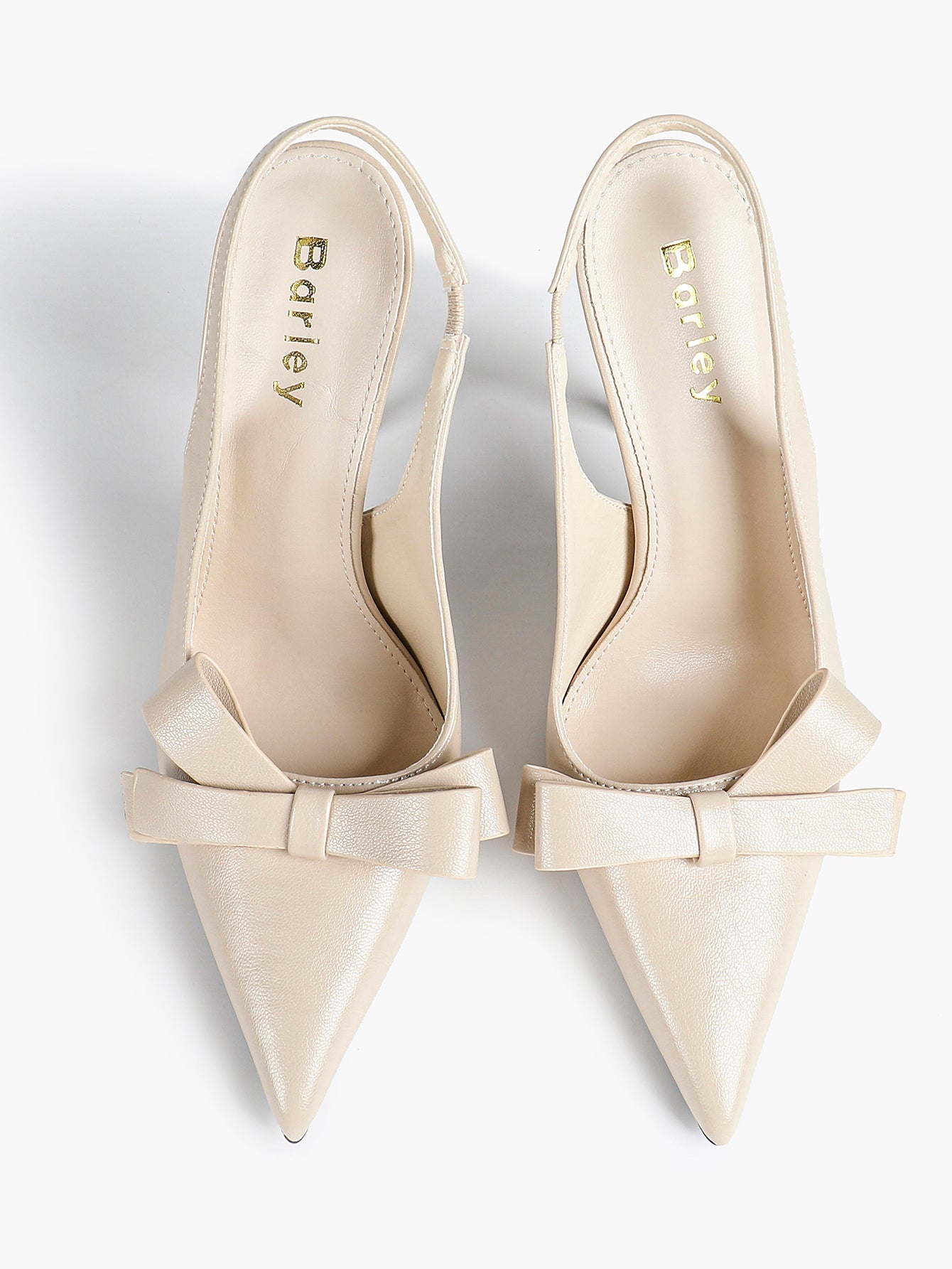 Pointed Toe Bow Detail Slingback Heels - Office Formal Evening Pumps