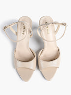 Open Toe Single Band Ankle Strap Heels Adjustable Sandals for Summer Date