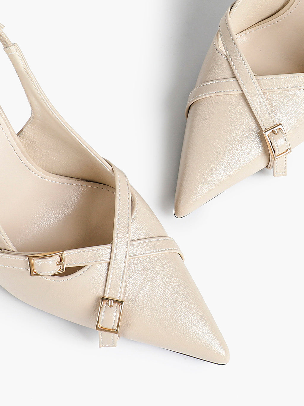 Women's Buckle Accent Pointed Toe Pumps Heels - Party Date Night Heels