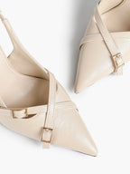 Women's Buckle Accent Pointed Toe Pumps Heels - Party Date Night Heels