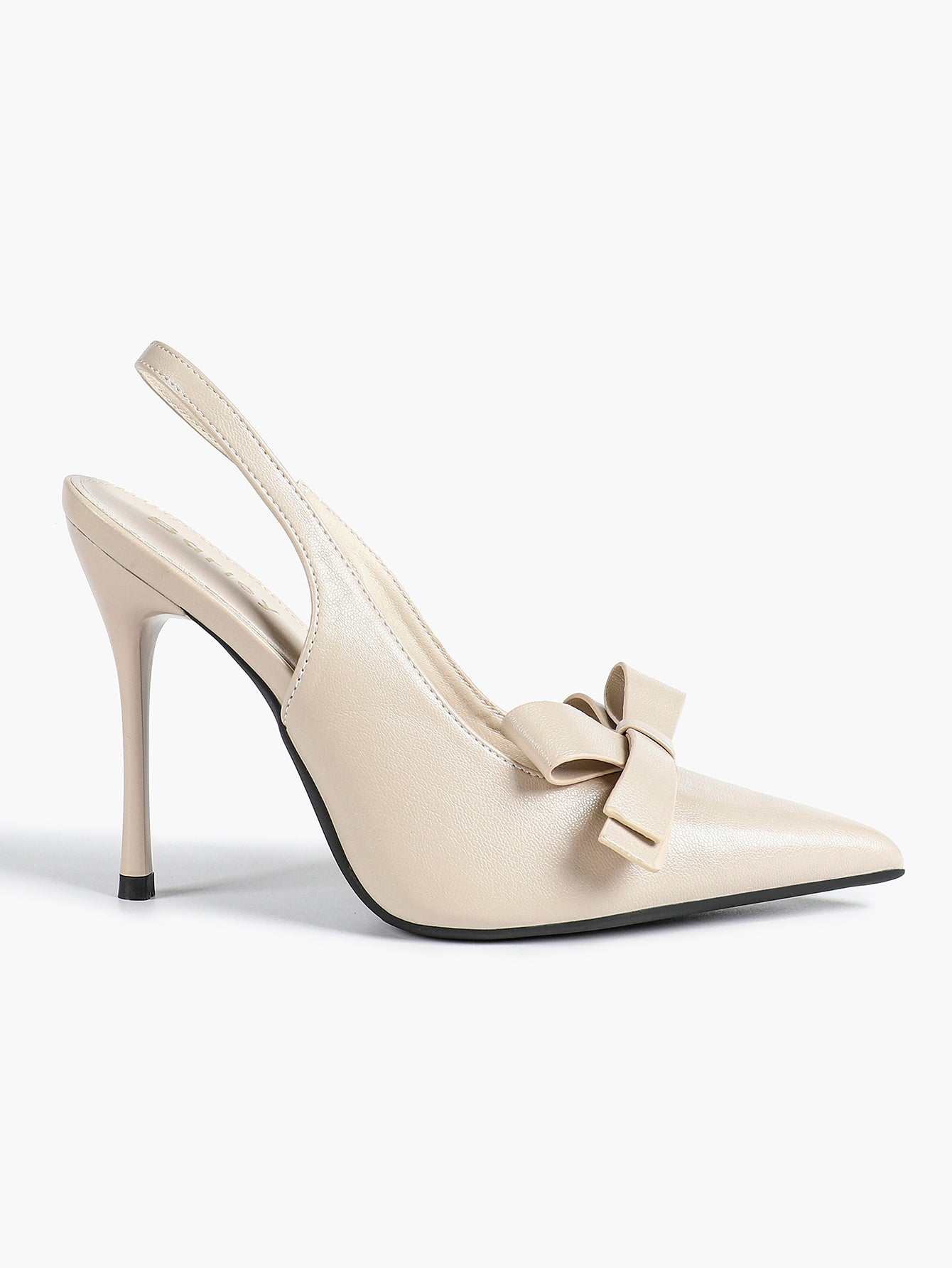 Pointed Toe Bow Detail Slingback Heels - Office Formal Evening Pumps