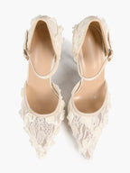 The Gilded Dream: Beige Sequin Mesh Stilettos for Elegant Evening Affairs