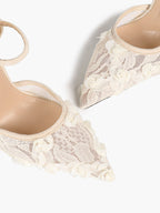 The Gilded Dream: Beige Sequin Mesh Stilettos for Elegant Evening Affairs