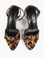 Urban Wild: Leopard Print Cross-Strap Heels for Effortless City Style