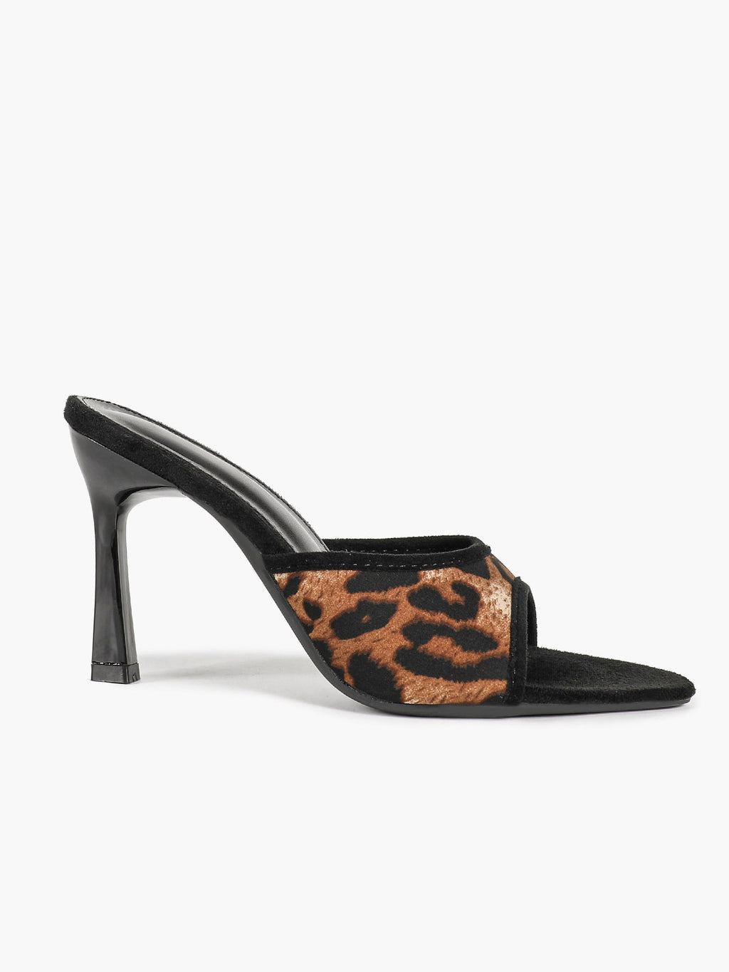 The Effortless Muse: Black Suede & Leopard Mules with a Sculpted 3.74" Heel