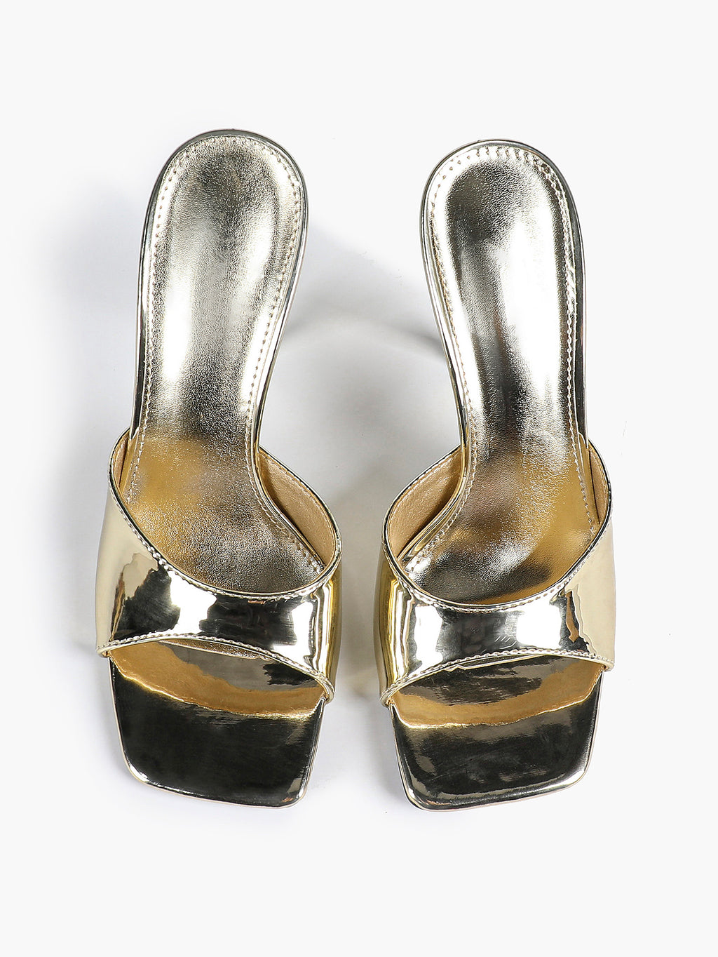 Leather Square Toe High Heel Mules Slip-On Stiletto Sandals Wedding Casual Shoes