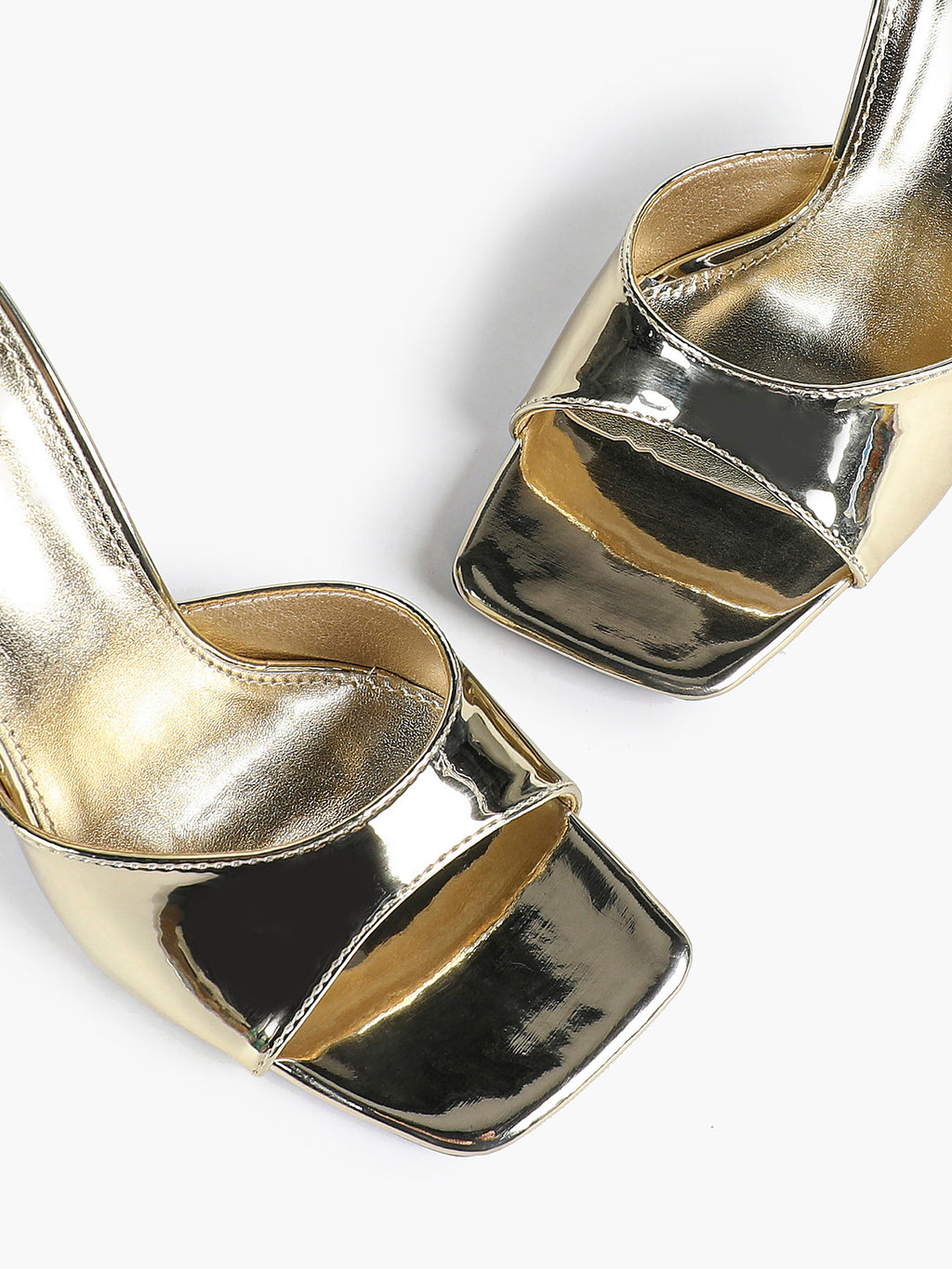 Leather Square Toe High Heel Mules Slip-On Stiletto Sandals Wedding Casual Shoes