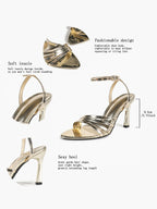 Barely-There Gold: Lightweight Metallic Parallel Strap Heels with a 3.74" Lift