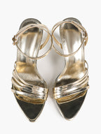 Barely-There Gold: Lightweight Metallic Parallel Strap Heels with a 3.74" Lift