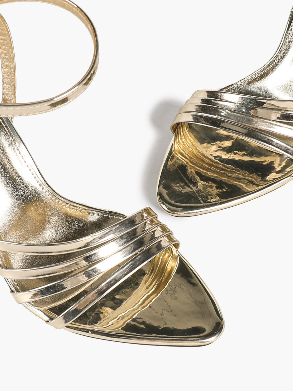 Barely-There Gold: Lightweight Metallic Parallel Strap Heels with a 3.74" Lift