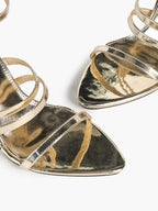 Custom-Fit Metallic Heels - 3 Adjustable Buckle Sandals for a Perfectly Secure Walk