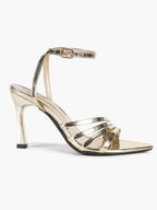 Barely-There Gold: Lightweight Metallic Parallel Strap Heels with a 3.74" Lift