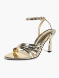 Barely-There Gold: Lightweight Metallic Parallel Strap Heels with a 3.74" Lift