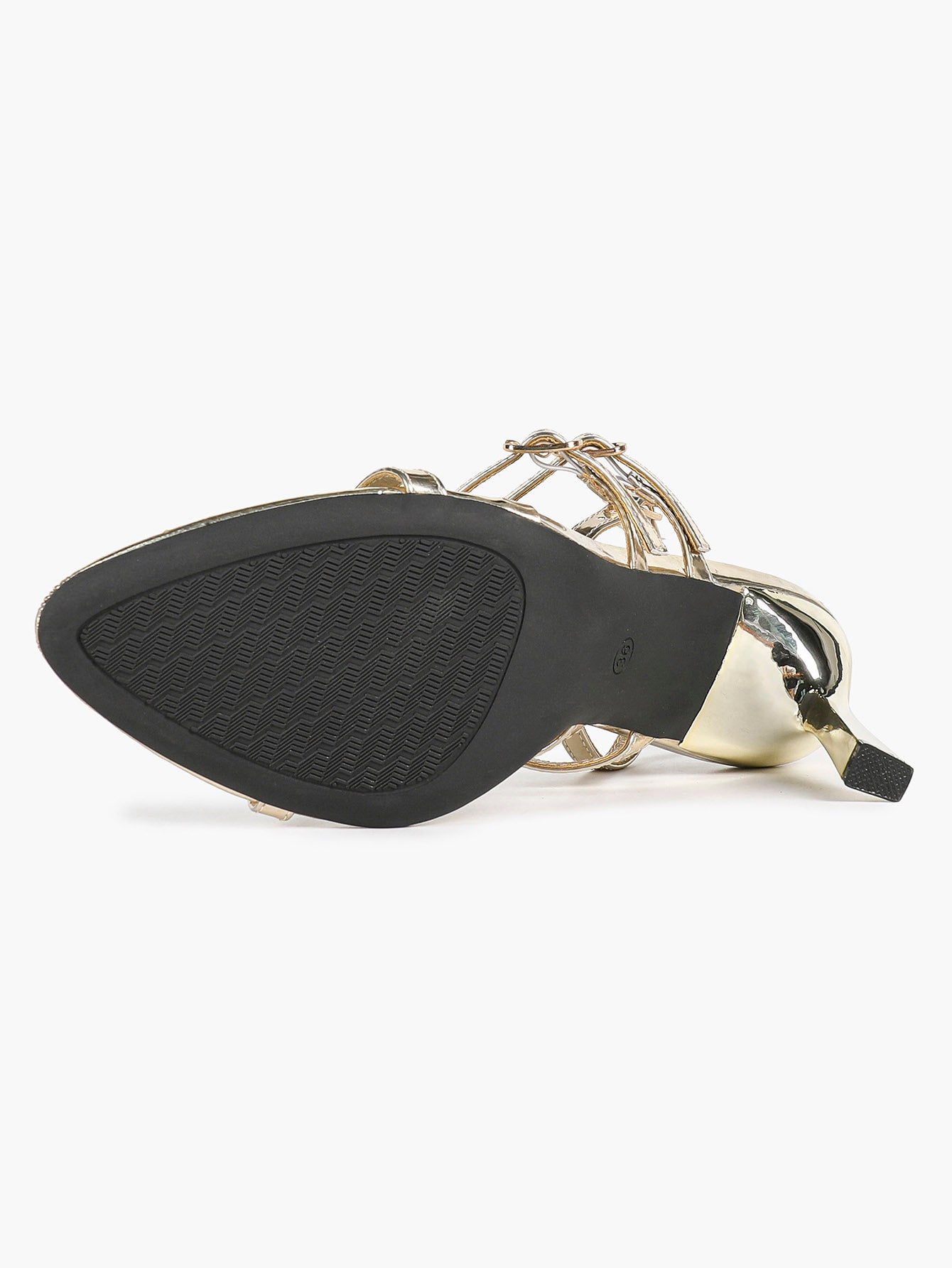 Custom-Fit Metallic Heels - 3 Adjustable Buckle Sandals for a Perfectly Secure Walk