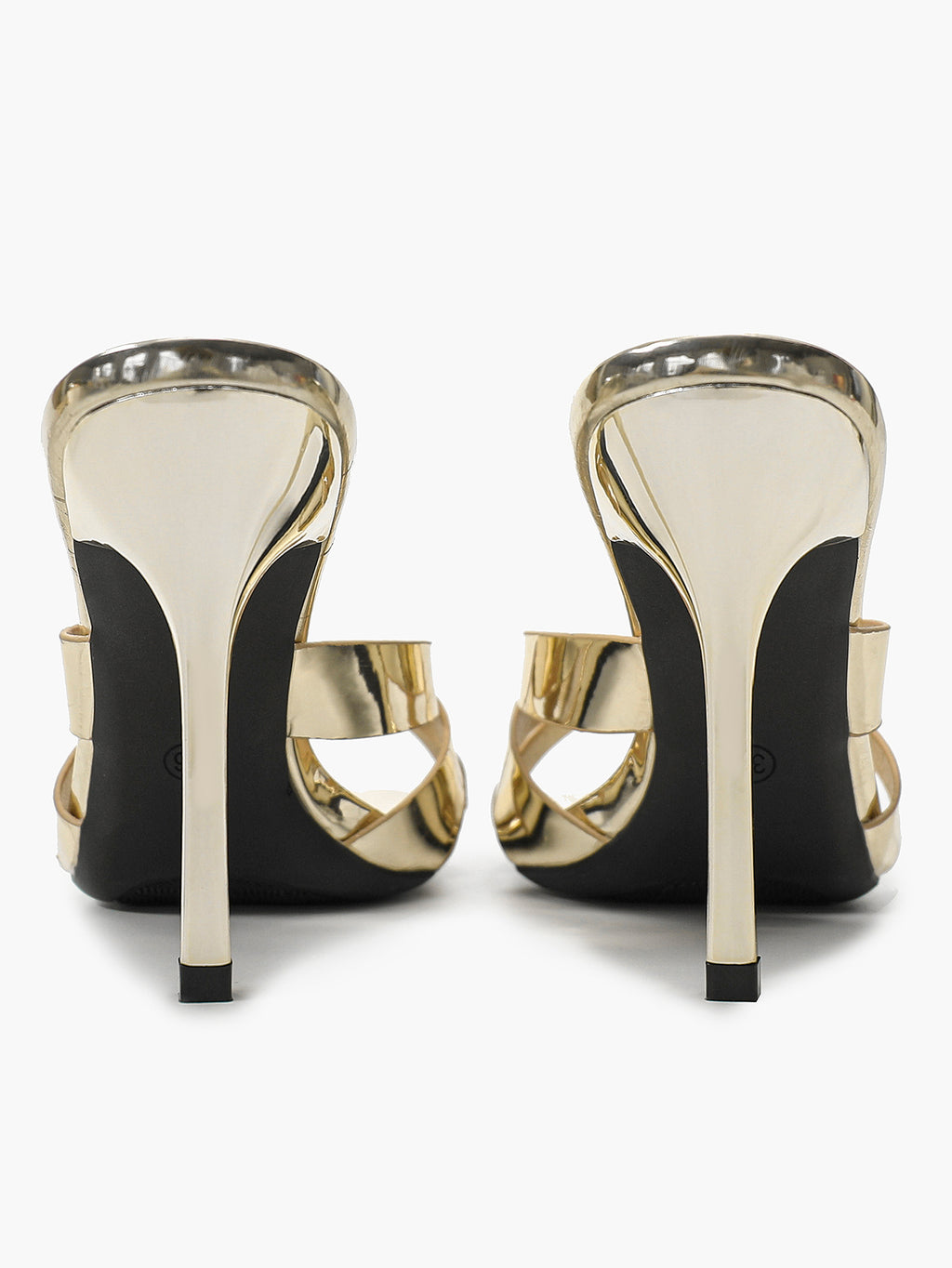 Patent Leather Crisscross Strap High Heel Mules Square Toe Slip-On Daily Wear