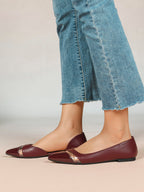 Pointed Toe Flats D'Orsay Style Casual Office Shoes