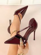 Women's Pointed Toe Patent D'Orsay Pumps Heels Party Casual Shoes