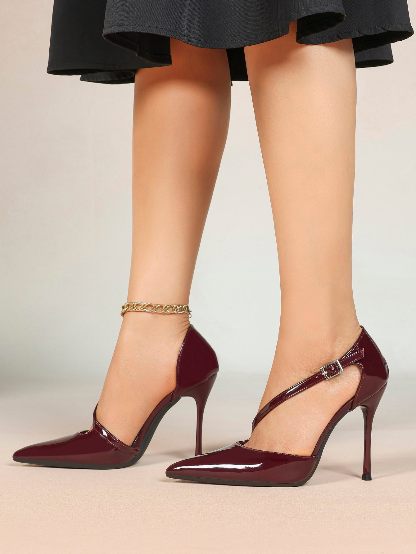 Women's Pointed Toe Patent D'Orsay Pumps Heels Party Casual Shoes