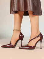 Women's Pointed Toe Patent D'Orsay Pumps Heels Party Casual Shoes