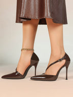 Women's Pointed Toe Patent D'Orsay Pumps Heels Party Casual Shoes