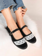 Women's Mary Jane Flats White Lace Trim Slip On Shoes ISHIFIVAN