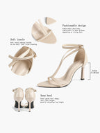 Women's Pointed Toe T-Strap High Heel Sandals -Summer, Wedding Guest, Date Night