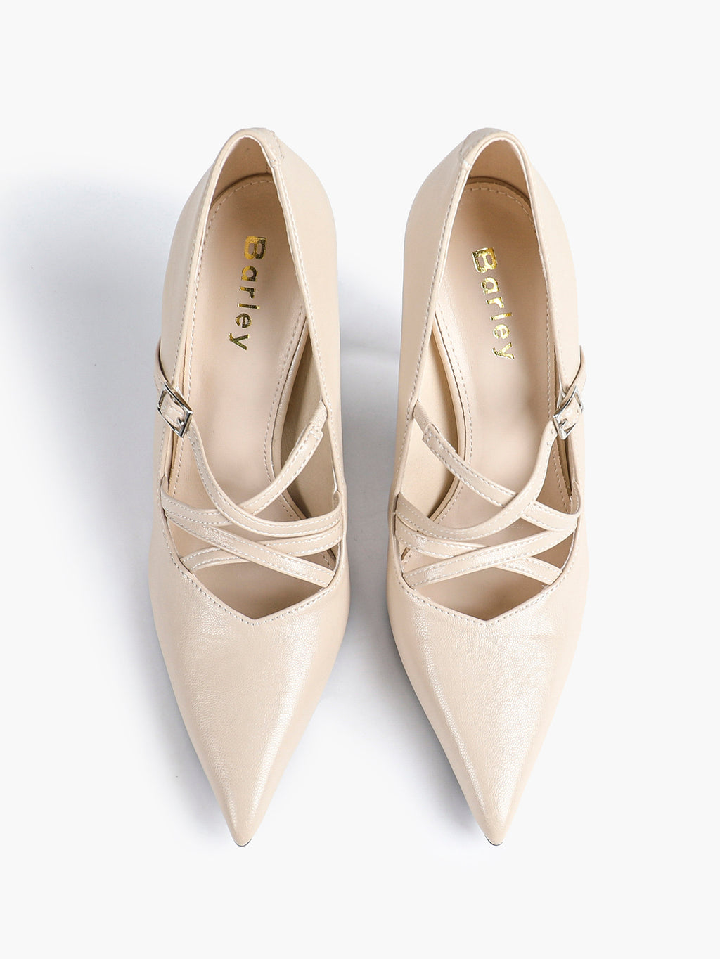 Cross Buckle Slingback Heels - Classic Pointed Toe Pumps