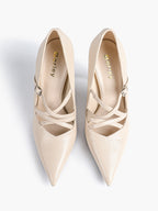 Cross Buckle Slingback Heels - Classic Pointed Toe Pumps