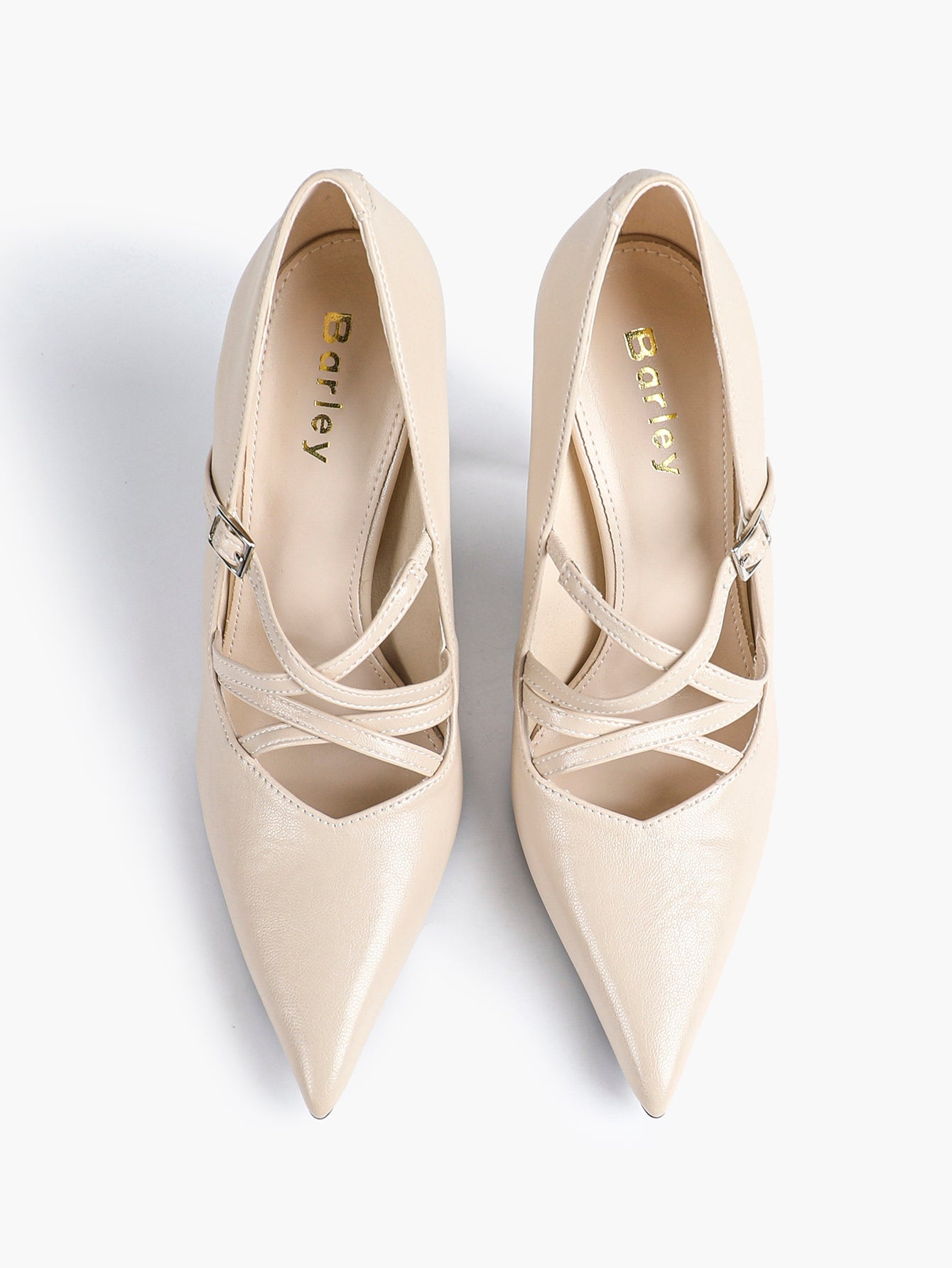 Cross Buckle Slingback Heels - Classic Pointed Toe Pumps