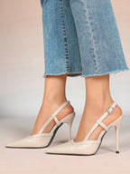 Pointed Toe Slingback Stiletto Heels | Elegant Dress Pumps