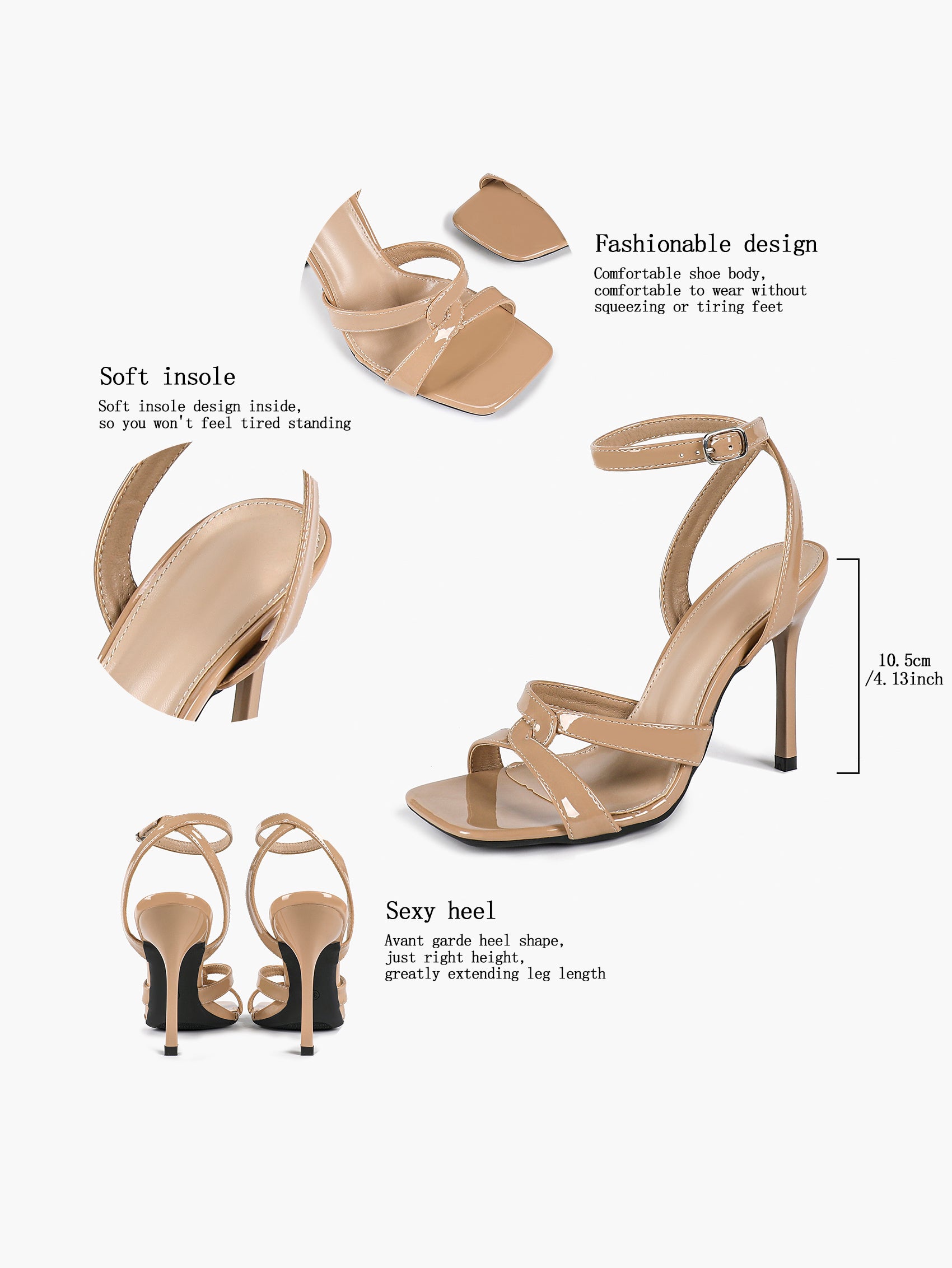 Silver Metallic Cross Strap Ankle Strap Heeled Sandals Stiletto Pumps  Evening Party