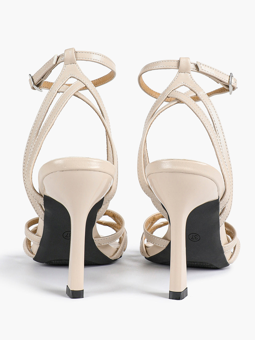 Crisscross Strappy Ankle Strap Metallic Silver Stiletto Sandals Party Date Night