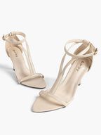 Women's Pointed Toe T-Strap High Heel Sandals -Summer, Wedding Guest, Date Night