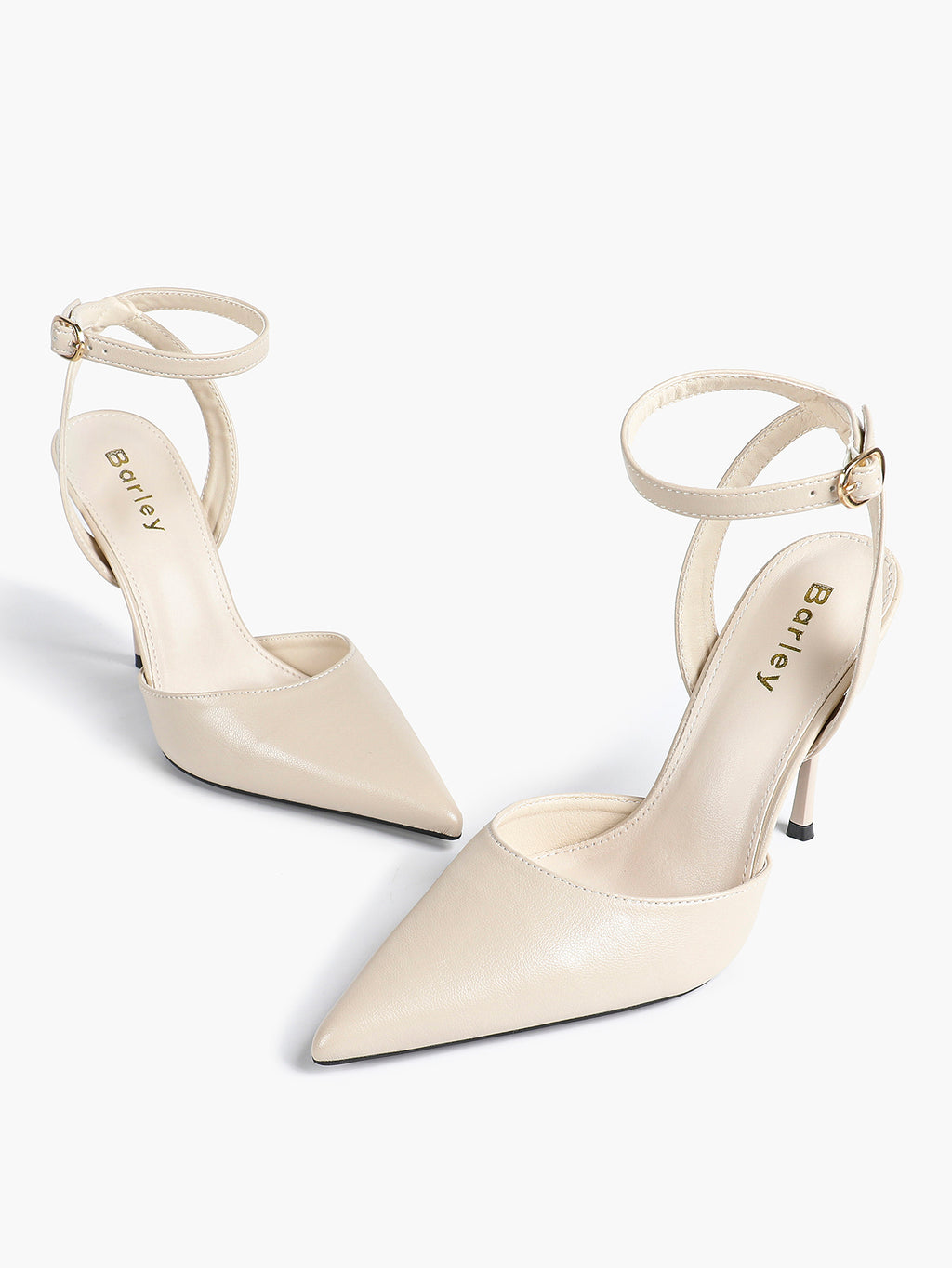 Classic Pointed Toe Ankle Strap Stilettos - Formal Event Heels