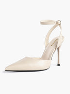 Classic Pointed Toe Ankle Strap Stilettos - Formal Event Heels