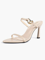 Chain Detail Open Toe High Heel Mules - Daily Party Sandals