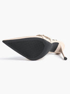 Leather Multi Buckle Slingback Pointed Toe Stiletto Heels-Elegant Dress Shoes