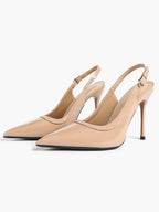 Glossy Patent Slingback Heels | Pointed Toe Formal Heels