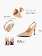 Glossy Patent Slingback Heels | Pointed Toe Formal Heels