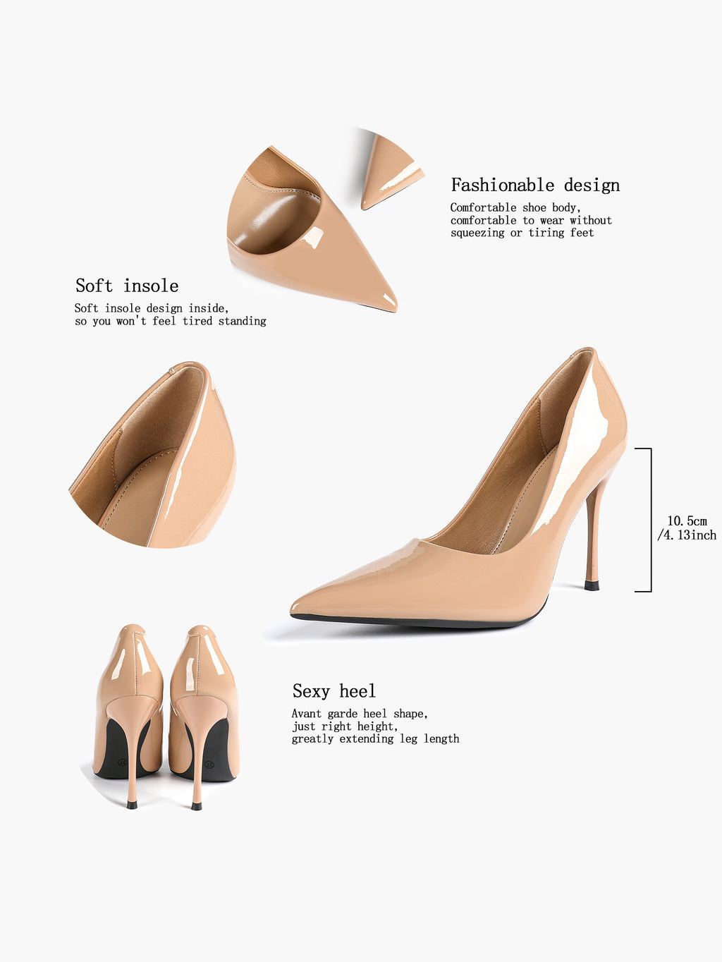 Classic Pointed Toe Stiletto Heels - Office Business Meetings Shoes